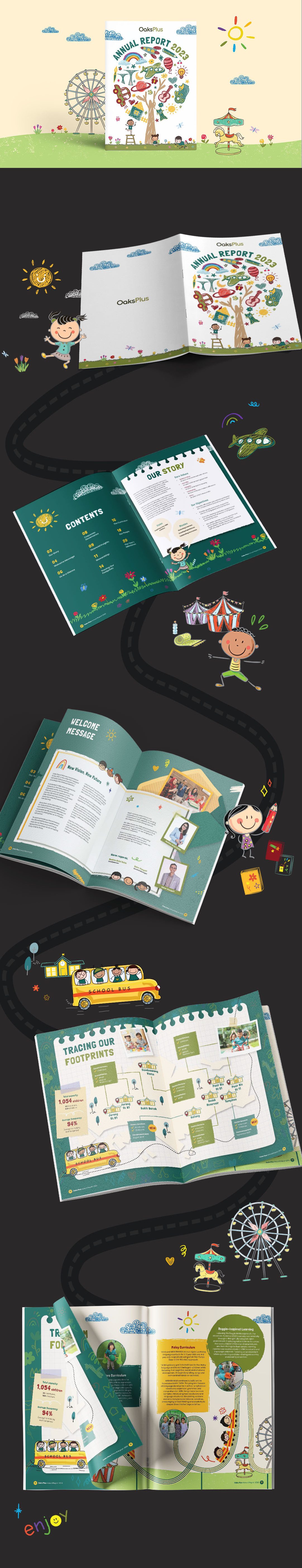 7oaks Preschool Annual Report Design