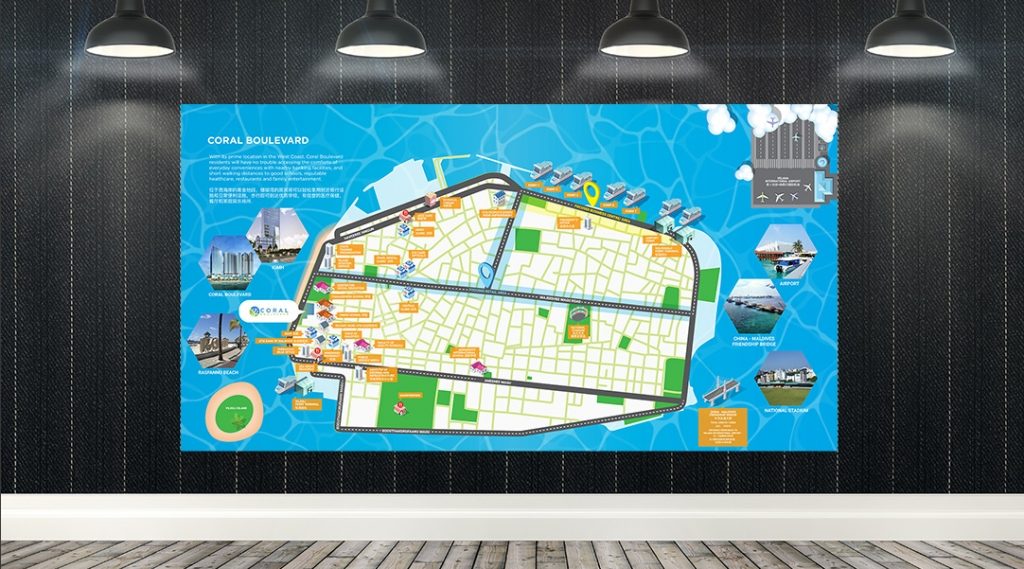 Coral Boulevard Map Illustration design